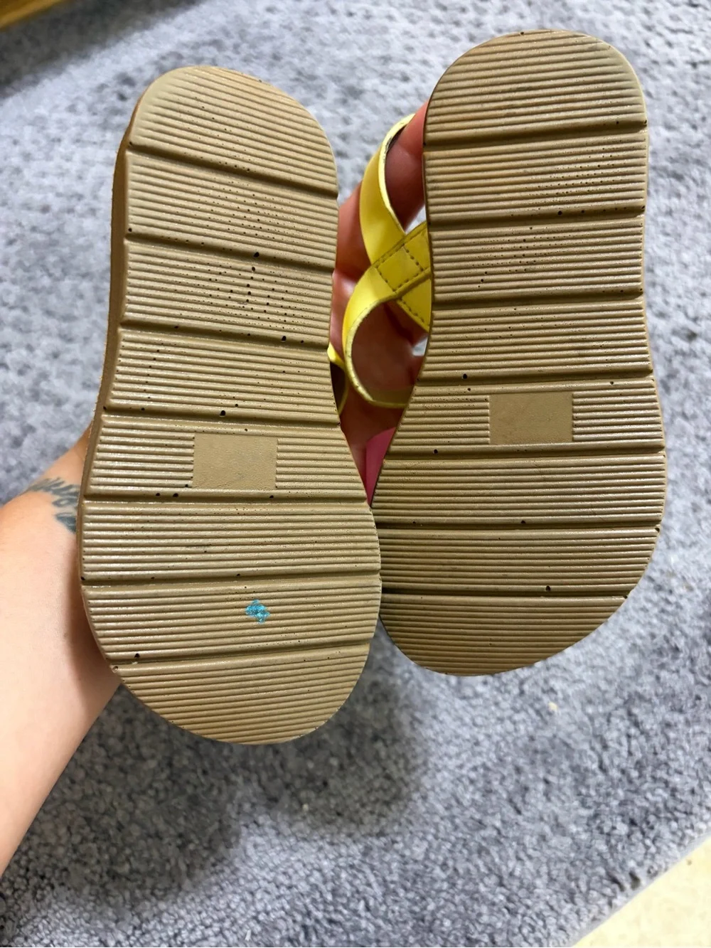 The Children's Place Pink and Yellow Buckle Colorblock Sandals